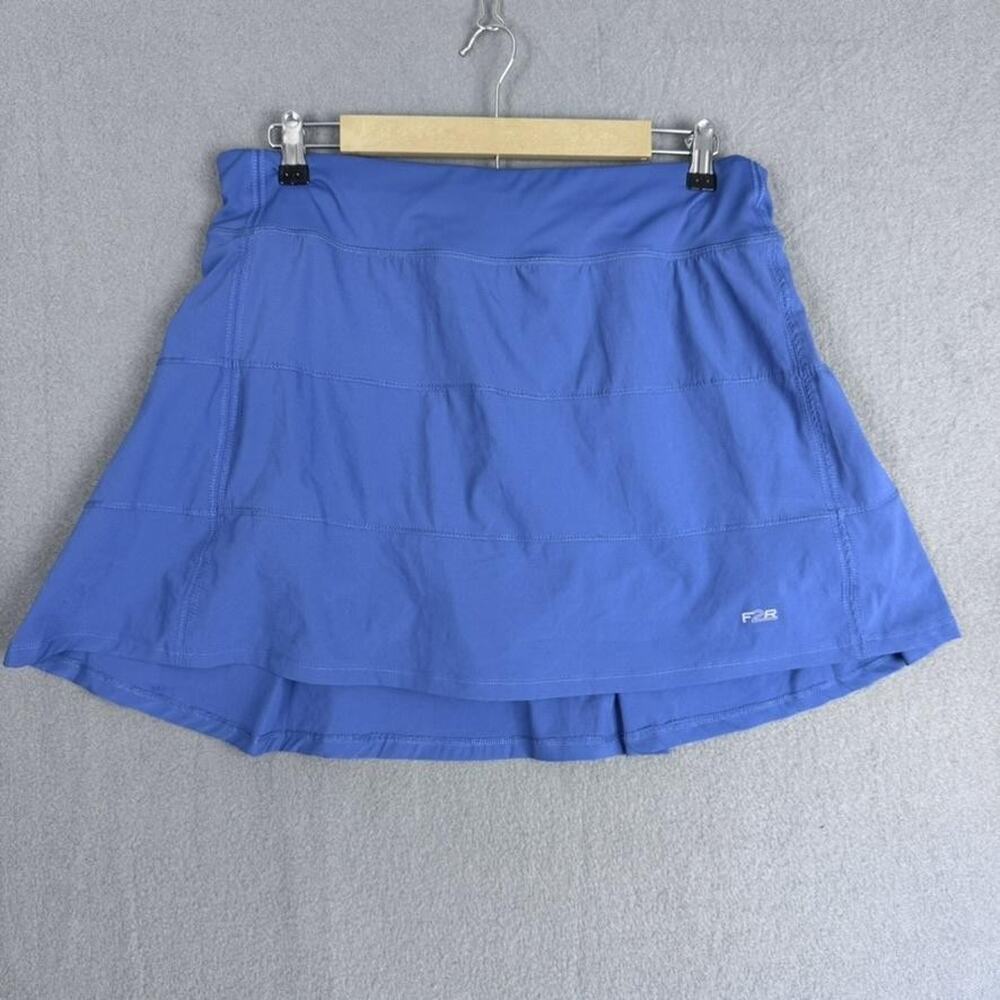 Fit2Run Skort Womens XL Blue Athletic Running Tennis Built-In‎ Shorts Zip Pocket